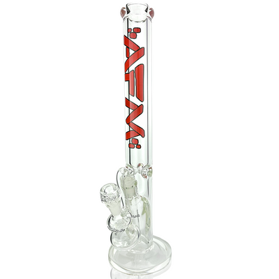 18" AFM Lightbeam Clear Glass 9mm Straight Tube Bong Bundle