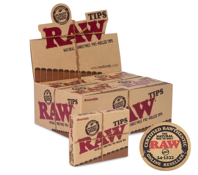 RAW Classic Pre-Rolled Filter Tips Full Box