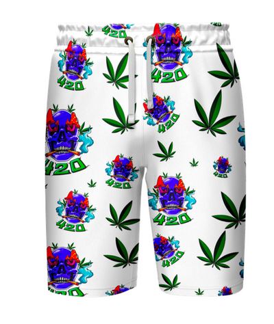 Skull Leaf Graphic Shirt & Shorts Set
