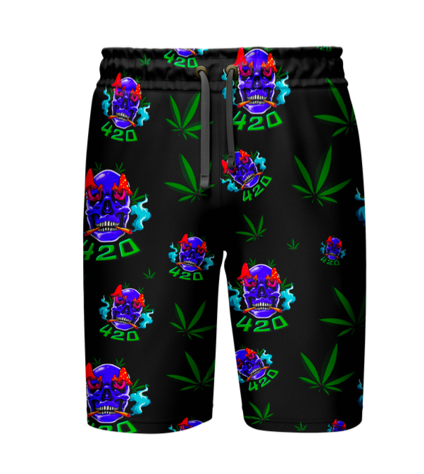 Skull Leaf Black Shirt and Shorts Loungewear Set