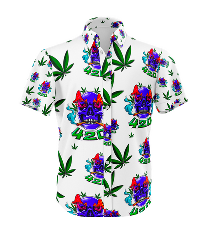 Skull Leaf Graphic Shirt & Shorts Set