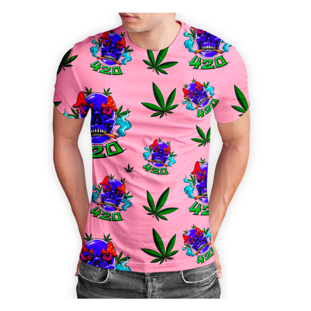 Pink Skull Design Short Sleeve Tee Shirt 5-Pack