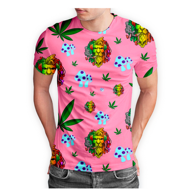 Rasta Lion Pink Short Sleeve Tee Collection