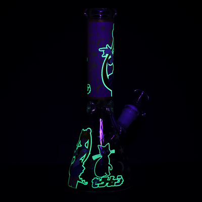 10" Lunar Glow Beaker Water Pipe with 14mm Bowl