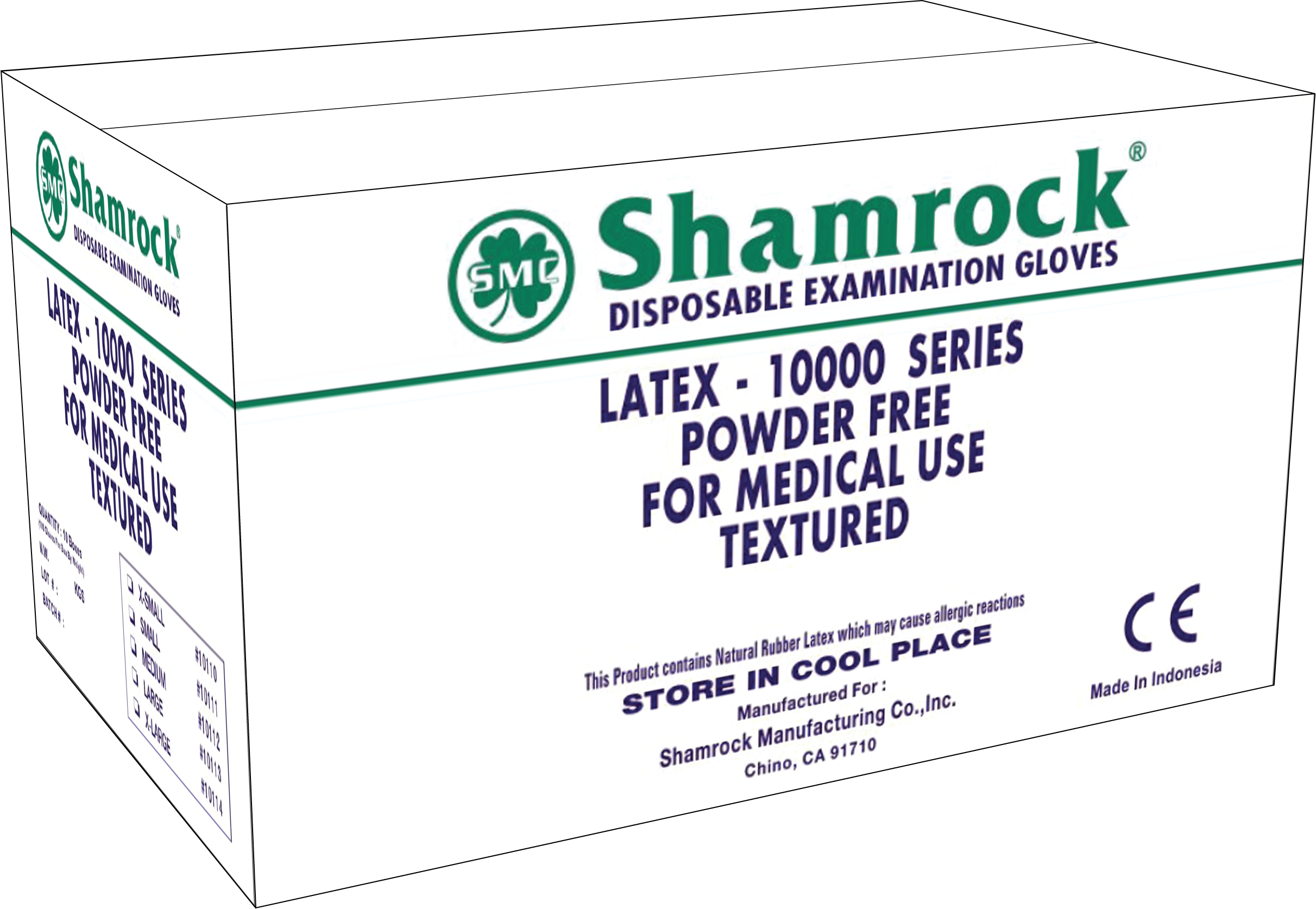 Shamrock Powder-Free Latex Gloves