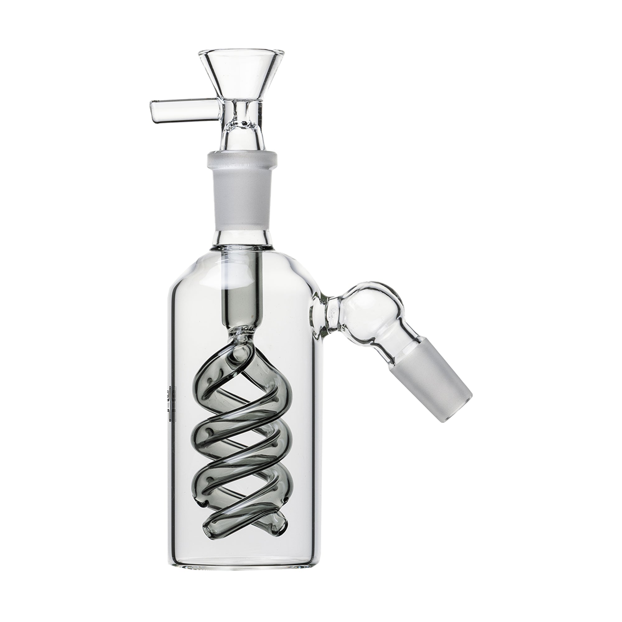 Human Grade Spiral Perc Ash Catcher with Flower Bowl