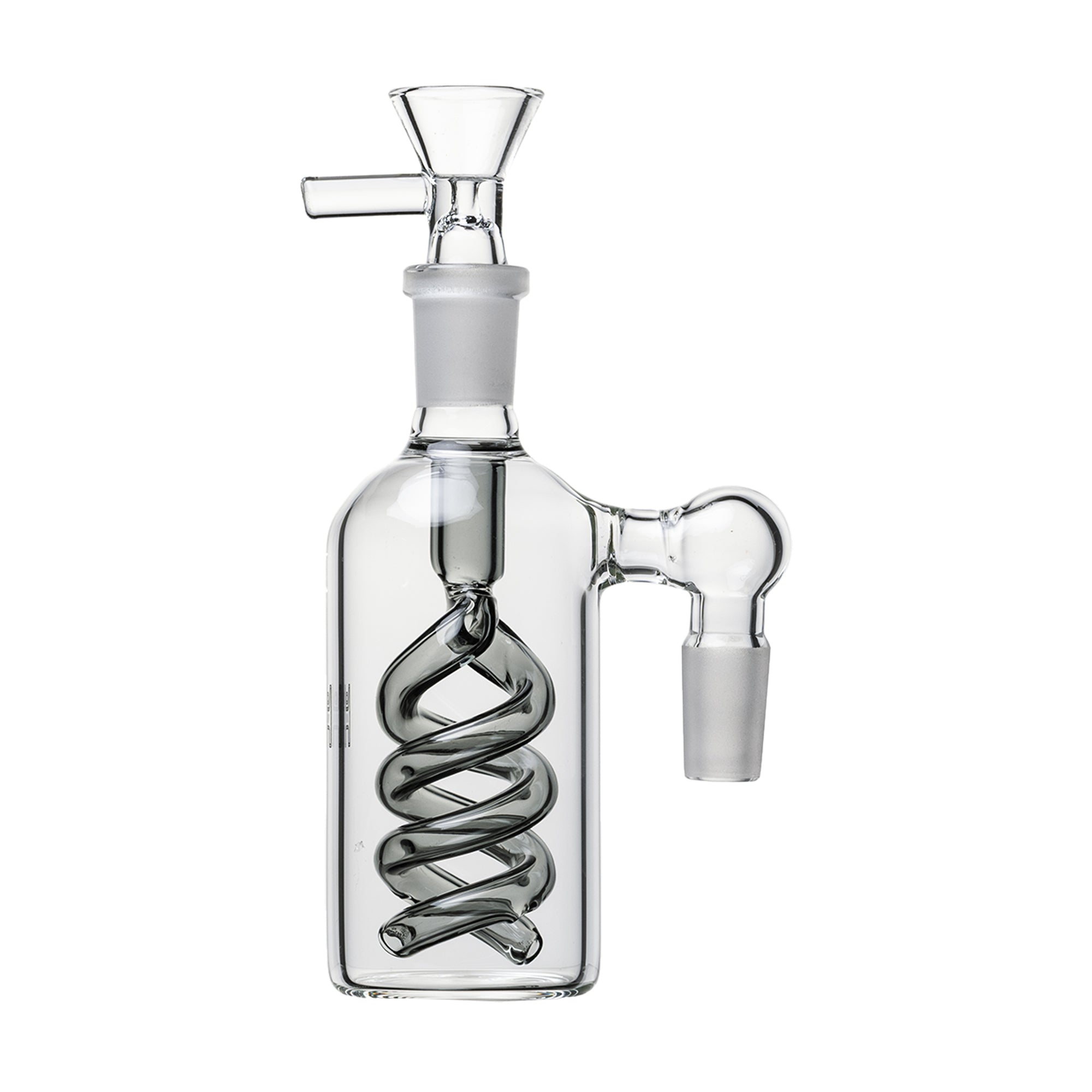 Human Grade Spiral Perc Ash Catcher with Flower Bowl