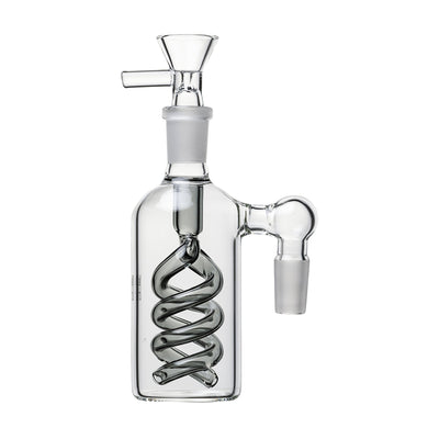 Human Grade Spiral Perc Ash Catcher with Flower Bowl