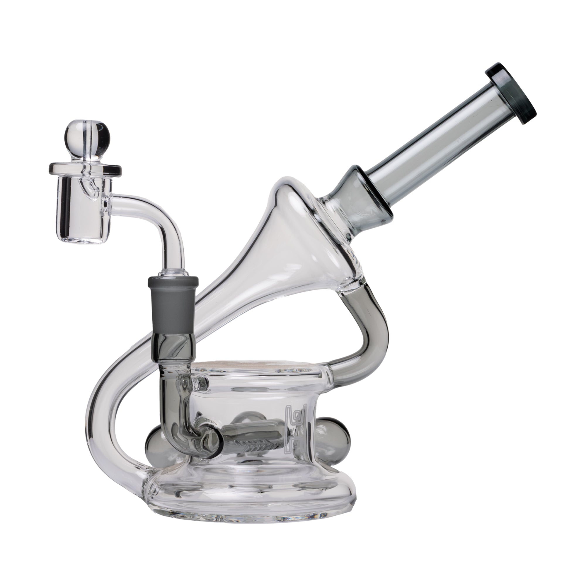 7.5" Borosilicate Recycler Dab Rig with Triple Marbles