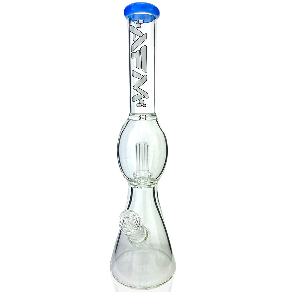 18" AFM Glass Flying Saucer Color Lip Beaker Bong, UFO Perc Water Pipe