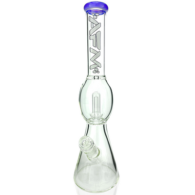 18" AFM Glass Flying Saucer Color Lip Beaker Bong, UFO Perc Water Pipe
