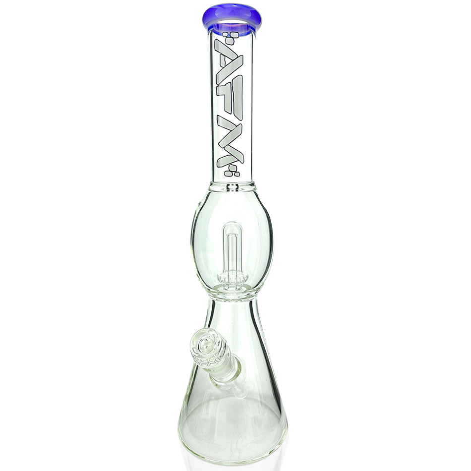 18" AFM Glass Flying Saucer Color Lip Beaker Bong, UFO Perc Water Pipe