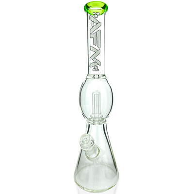 18" AFM Glass Flying Saucer Color Lip Beaker Bong, UFO Perc Water Pipe
