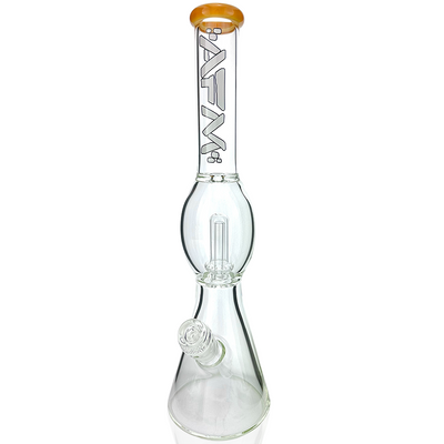 18" AFM Glass Flying Saucer Color Lip Beaker Bong, UFO Perc Water Pipe