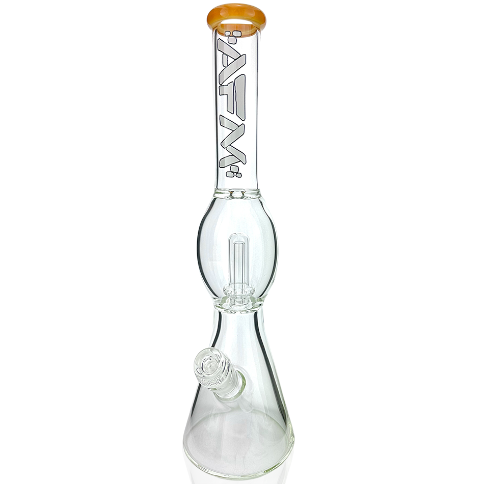 18" AFM Glass Flying Saucer Color Lip Beaker Bong, UFO Perc Water Pipe