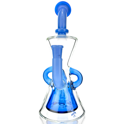 10" AFM Glass Hour Glass Colored Recycler Dab Rig