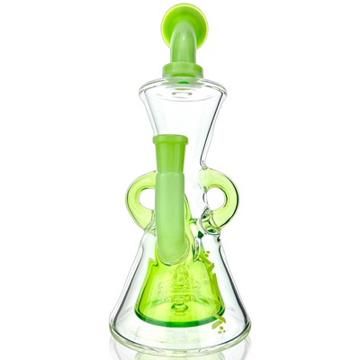 10" AFM Glass Hour Glass Colored Recycler Dab Rig