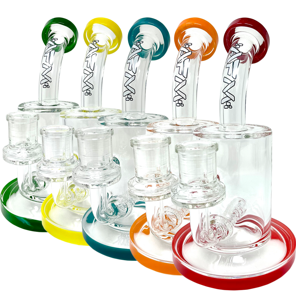 7.5"  AFM Clear Glass Inline Perc Dab Rig