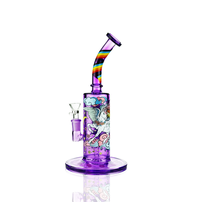 Unicorne Rainbow Glass Water Pipe with 14mm Bowl