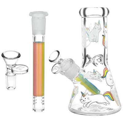 Caticorns Beaker Water Pipe - 8 Inch Glass