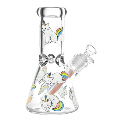 Caticorns Beaker Water Pipe - 8 Inch Glass