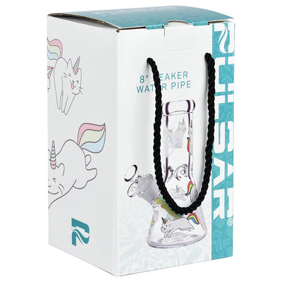 Caticorns Beaker Water Pipe - 8 Inch Glass