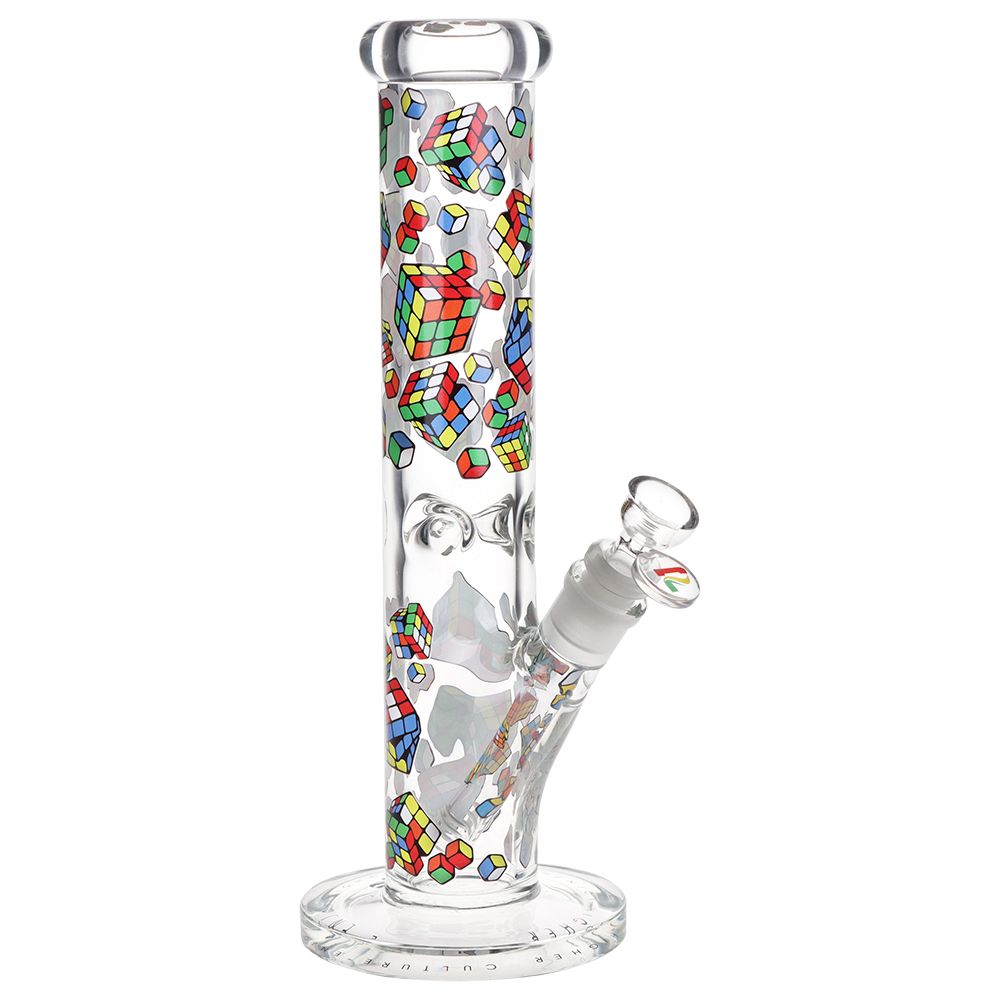 Colorful 12-Inch Straight Tube Glass Pipe