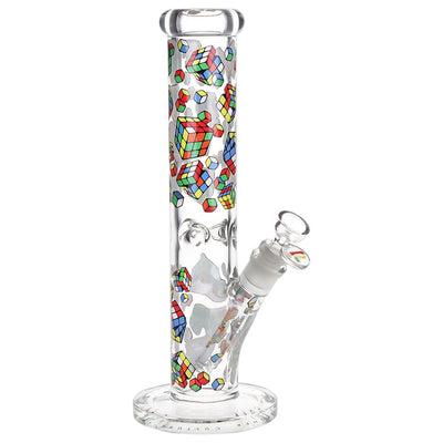 Colorful 12-Inch Straight Tube Glass Pipe