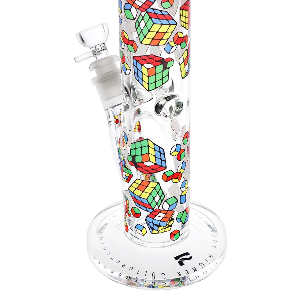 Colorful 12-Inch Straight Tube Glass Pipe