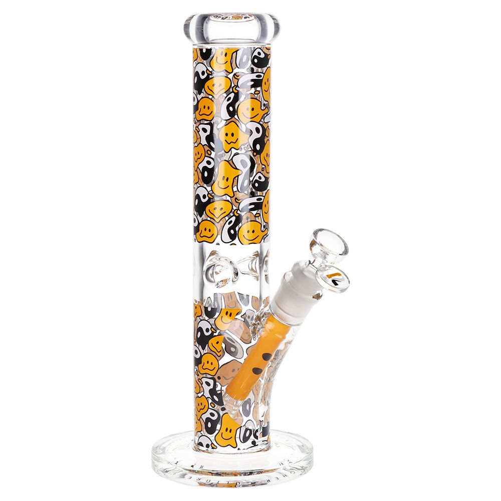 Colorful 12-Inch Straight Tube Glass Pipe