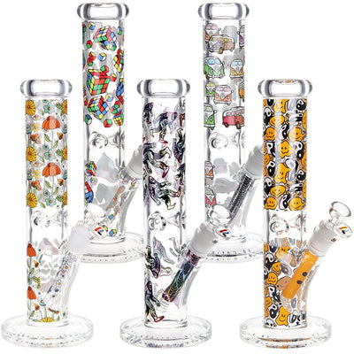 Colorful 12-Inch Straight Tube Glass Pipe