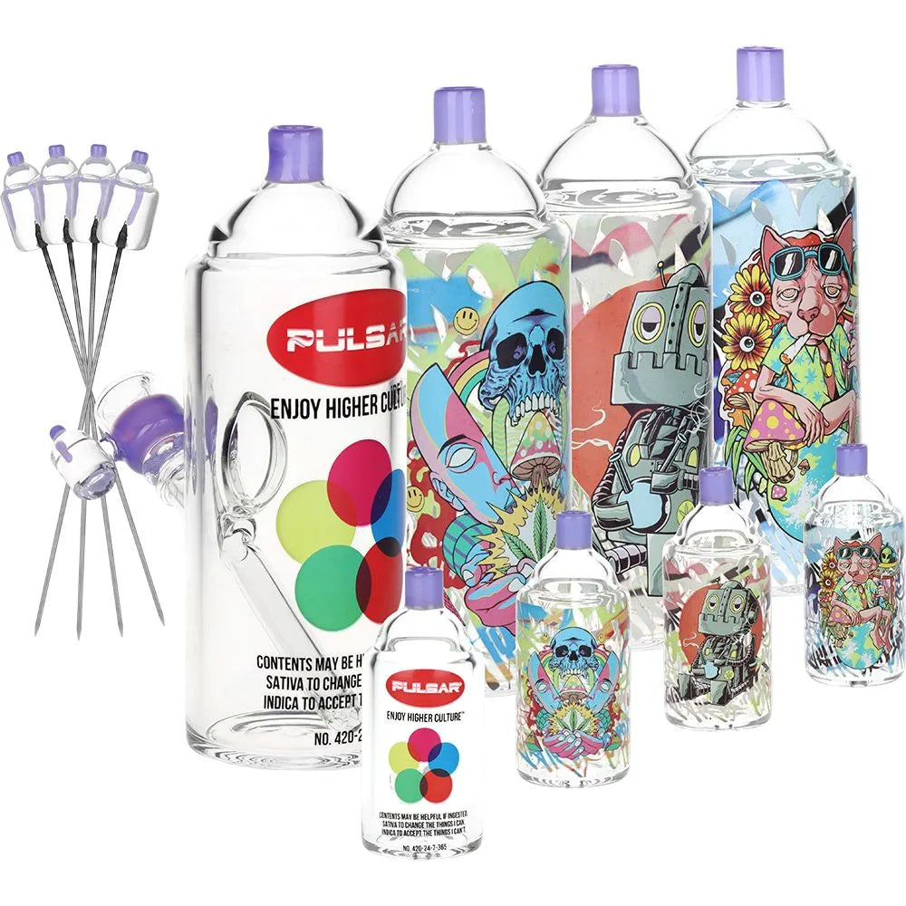 Graffiti Series Glass Water Pipe & Hand Pipe Set