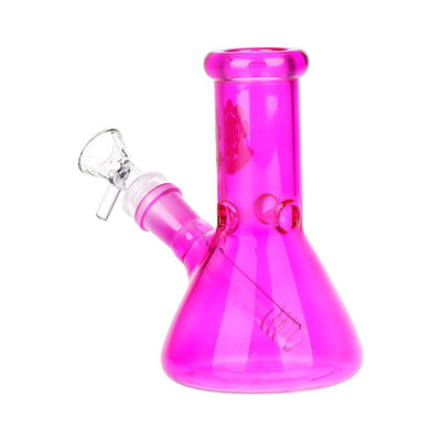 Compact Beaker Bong with Vibrant Colored Glass