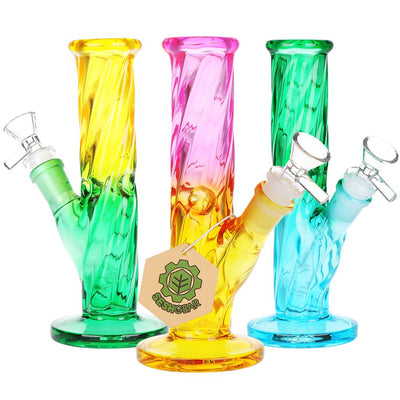 Ombre Twisted Glass Water Pipe - 7.75 Inch
