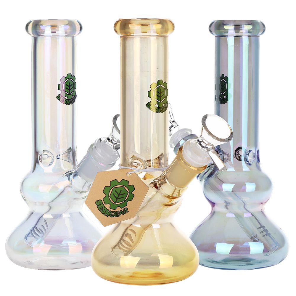 Electroplated Double Bubble Glass Water Pipe
