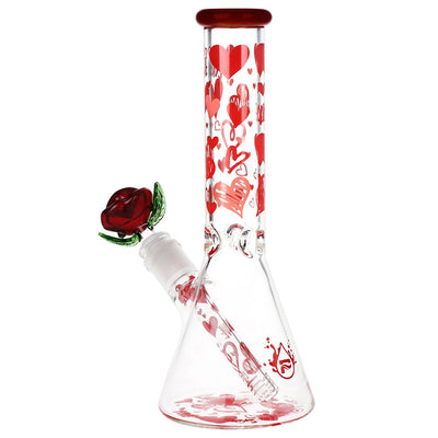 Valentine's Rose & Heart Glass Pipe Set