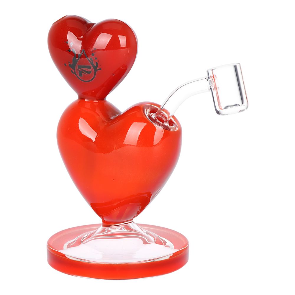 Charming Dual Heart Glass Dab Rig