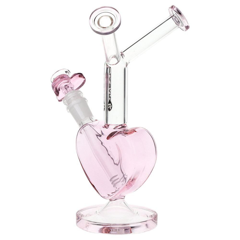 Pink Heart Dual Use Glass Water Pipe