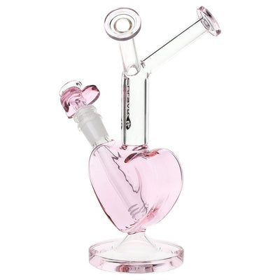 Pink Heart Dual Use Glass Water Pipe
