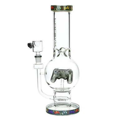 Gaming Controller Glass Water Pipe with Bubble Base