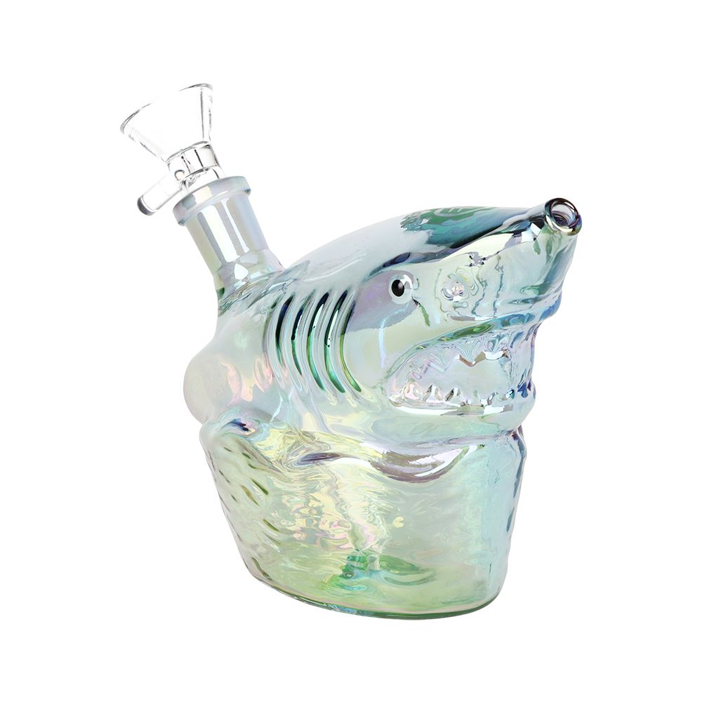 Shark Attack Electroplated Glass Water Pipe