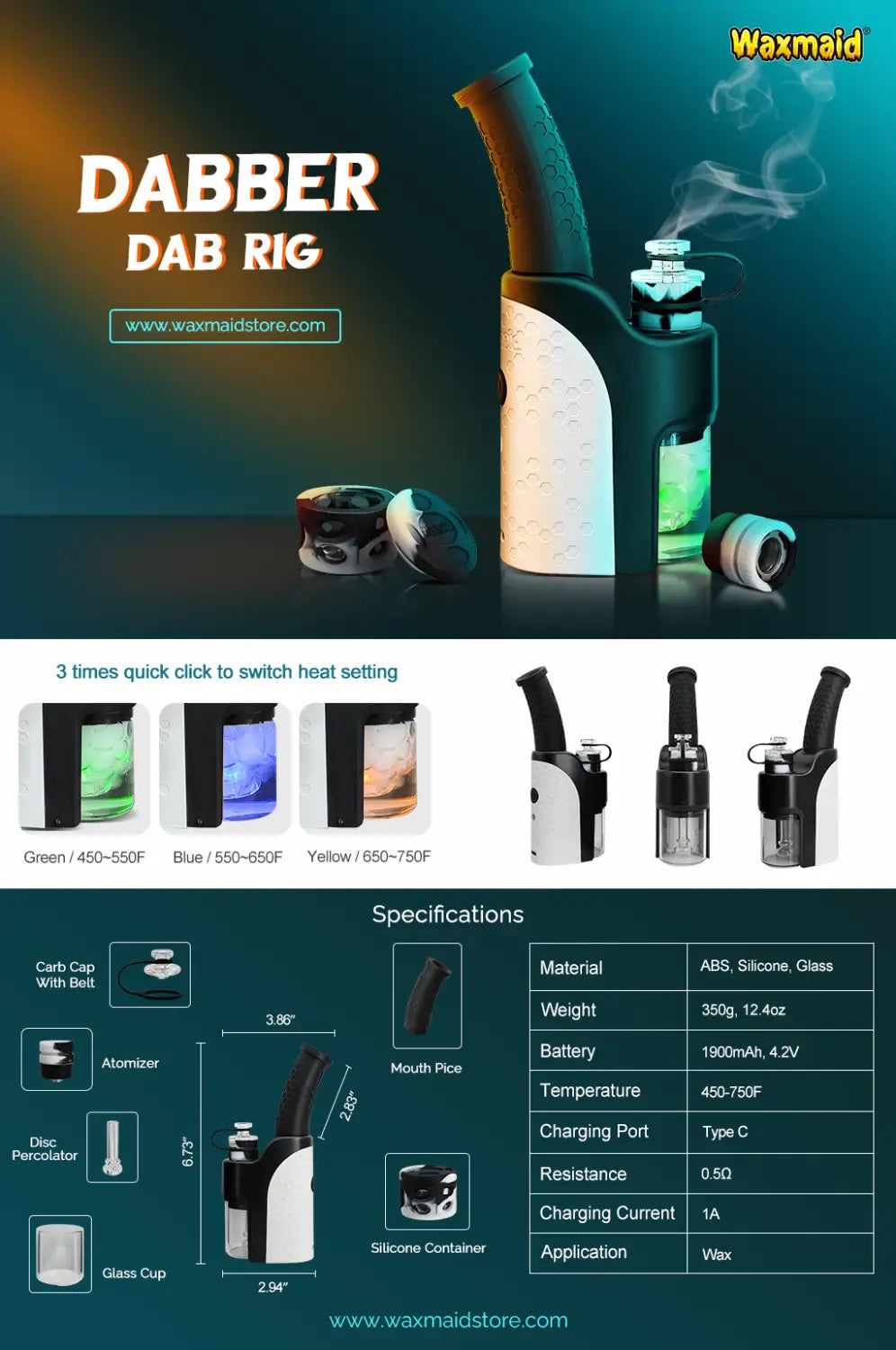 Waxmaid 6.73’’ Dabber Electric Dab Rig