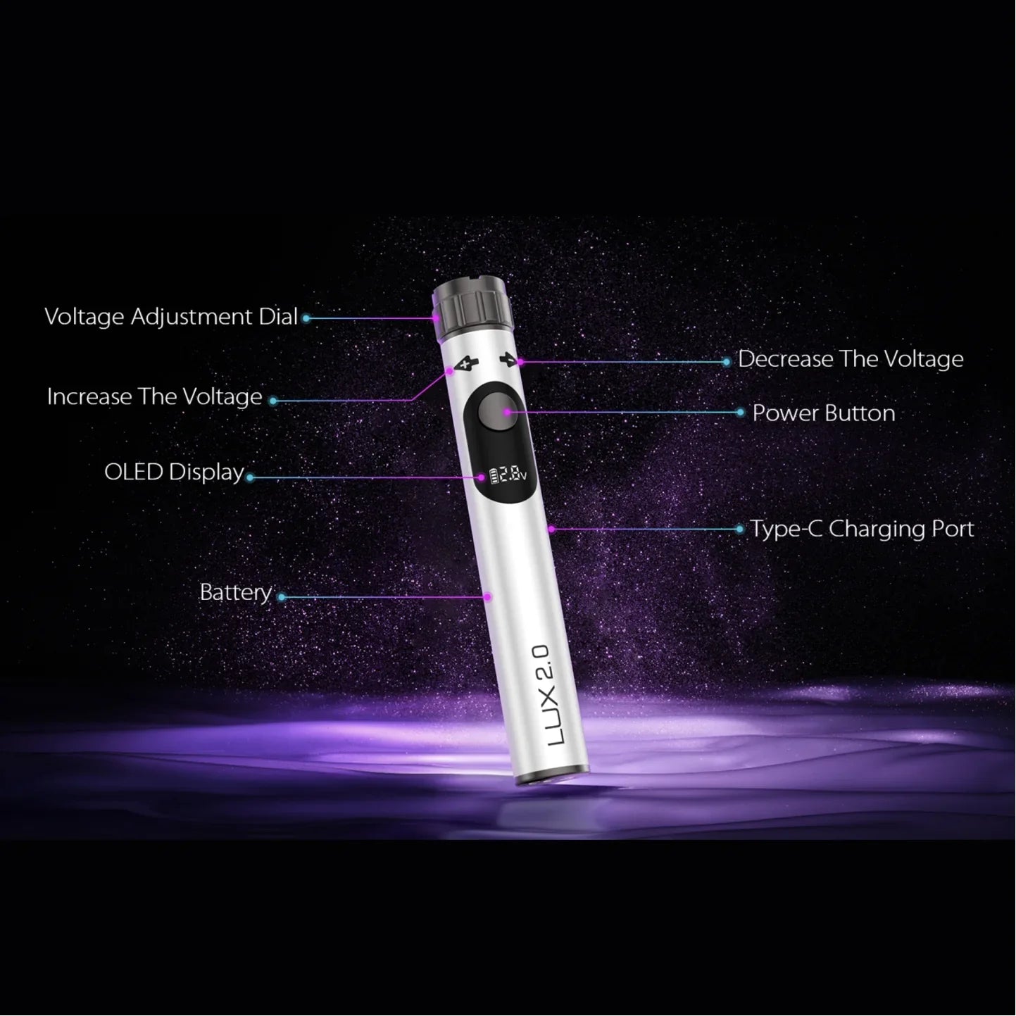 Yocan Lux 2.0 Precision Dab Pen Battery