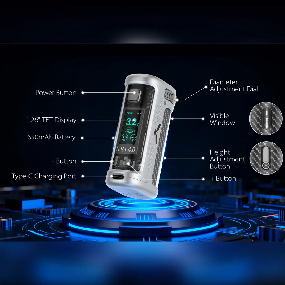 Yocan UNI 4.0 Universal 510 Thread Battery – image 8