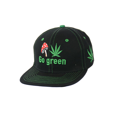 Forest Fungi Embroidered Cotton Snapback Cap