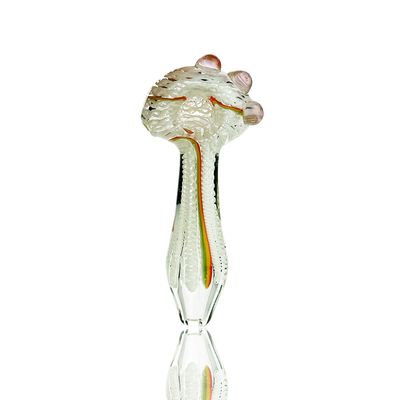 Elegant White Swirl Glass Hand Pipe