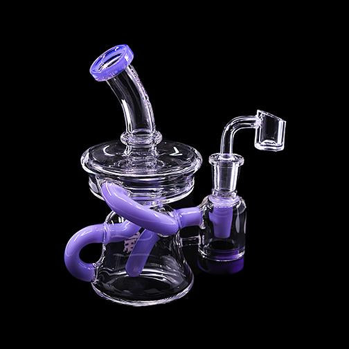 Iridescent UFO Recycler Dab Rig with Quartz Banger