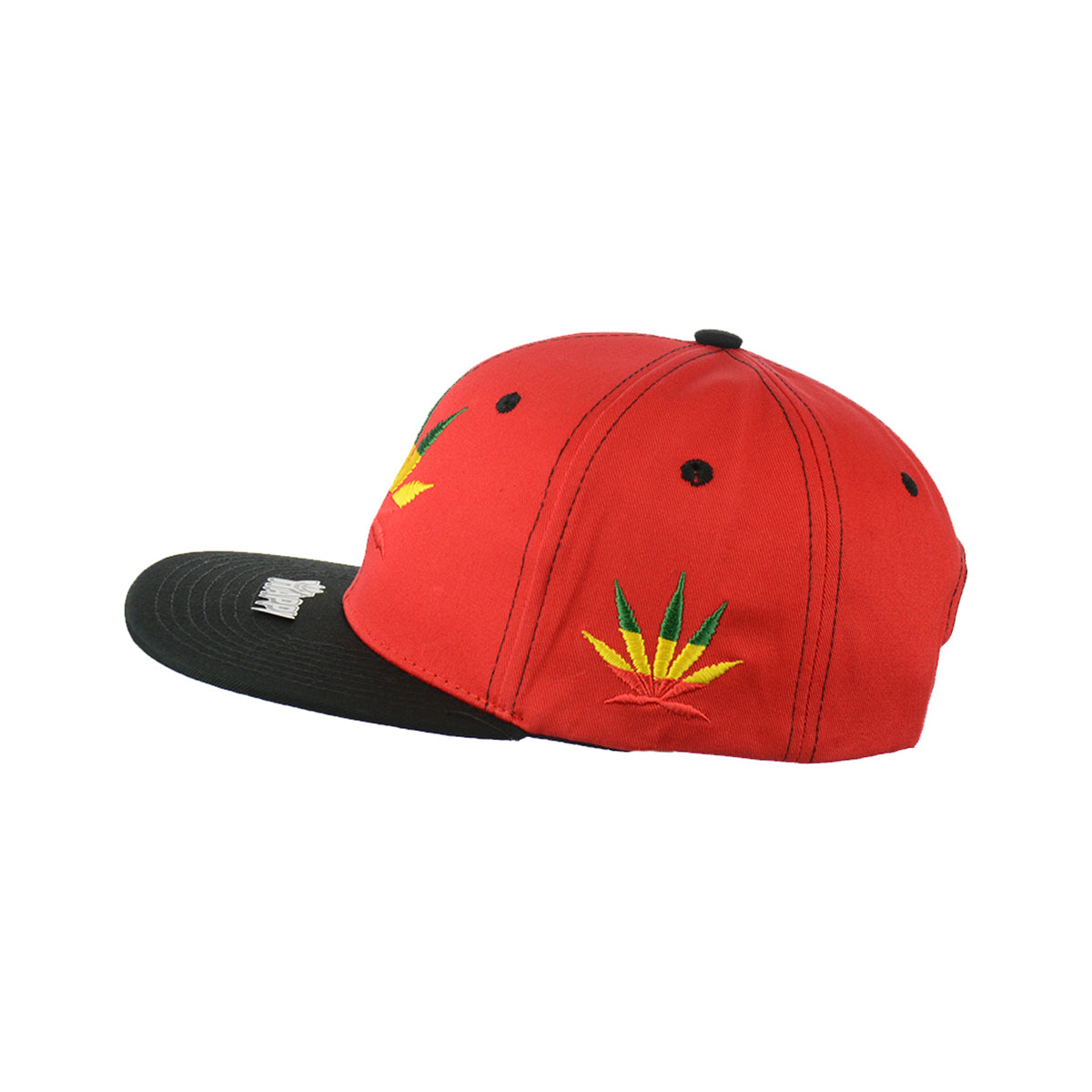 Good Vibes Rasta Leaf Embroidered Snapback Hat