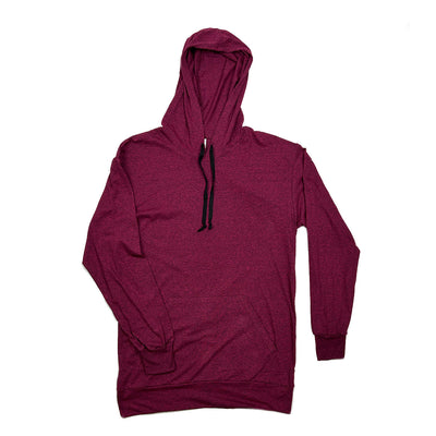 Premium Burgundy Hooded Long Sleeve T-Shirt - 6 Unit Set