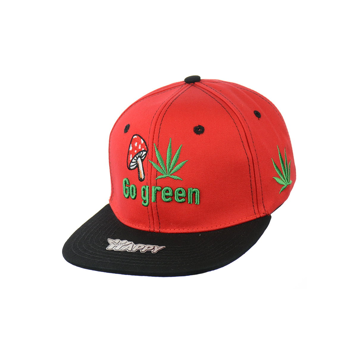Forest Fungi Embroidered Cotton Snapback Cap